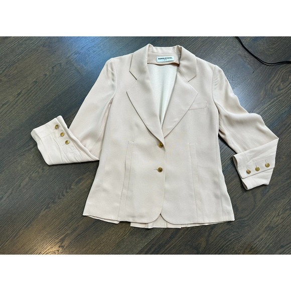 Sonia Rykiel Paris Vintage Lightweight Jacket Blazer in Blush Tan~ S - Picture 4 of 9